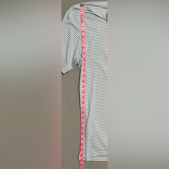 Peter Millar Shirt Mens XXL Blue Striped Short Sleeve Performance Golf Polo - Picture 8 of 8